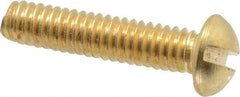 Value Collection - #8-32 UNC, 3/4" Length Under Head Slotted Drive Machine Screw - Round Head, Brass, Without Washer - Americas Industrial Supply