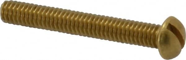 Value Collection - #8-32 UNC, 1-1/4" Length Under Head Slotted Drive Machine Screw - Round Head, Brass, Without Washer - Americas Industrial Supply