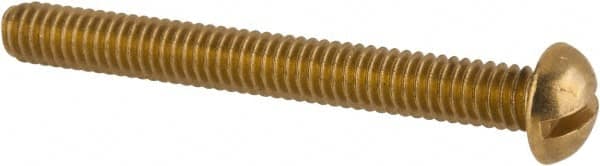 Value Collection - #8-32 UNC, 1-1/2" Length Under Head Slotted Drive Machine Screw - Round Head, Brass, Without Washer - Americas Industrial Supply