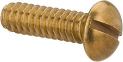 Value Collection - #10-24 UNC, 5/8" Length Under Head Slotted Drive Machine Screw - Round Head, Brass, Without Washer - Americas Industrial Supply