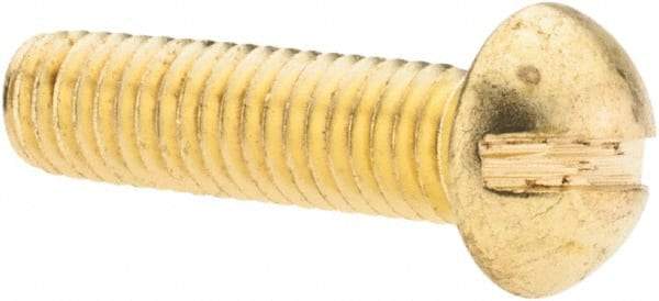Value Collection - #10-24 UNC, 3/4" Length Under Head Slotted Drive Machine Screw - Round Head, Brass, Without Washer - Americas Industrial Supply