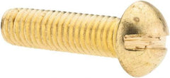 Value Collection - #10-24 UNC, 3/4" Length Under Head Slotted Drive Machine Screw - Round Head, Brass, Without Washer - Americas Industrial Supply