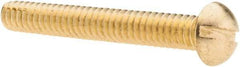 Value Collection - #10-24 UNC, 1-1/2" Length Under Head Slotted Drive Machine Screw - Round Head, Brass, Without Washer - Americas Industrial Supply