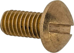 Value Collection - #10-32 UNF, 3/8" Length Under Head Slotted Drive Machine Screw - Round Head, Brass, Without Washer - Americas Industrial Supply