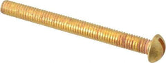 Value Collection - #10-32 UNF, 2" Length Under Head Slotted Drive Machine Screw - Round Head, Brass, Without Washer - Americas Industrial Supply