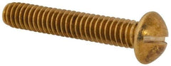 Value Collection - 1/4-20 UNC, 1-1/2" Length Under Head Slotted Drive Machine Screw - Round Head, Brass, Without Washer - Americas Industrial Supply