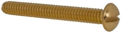 Value Collection - 1/4-20 UNC, 2" Length Under Head Slotted Drive Machine Screw - Round Head, Brass, Without Washer - Americas Industrial Supply