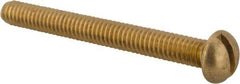 Value Collection - 1/4-20 UNC, 2-1/2" Length Under Head Slotted Drive Machine Screw - Round Head, Brass, Without Washer - Americas Industrial Supply