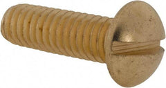 Value Collection - 5/16-18 UNC, 1" Length Under Head Slotted Drive Machine Screw - Round Head, Brass, Uncoated, Without Washer - Americas Industrial Supply