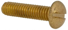 Made in USA - 5/16-18 UNC, 1-1/4" Length Under Head Slotted Drive Machine Screw - Round Head, Brass, Uncoated, Without Washer - Americas Industrial Supply
