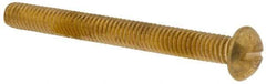 Made in USA - 5/16-18 UNC, 3" Length Under Head Slotted Drive Machine Screw - Round Head, Brass, Uncoated, Without Washer - Americas Industrial Supply