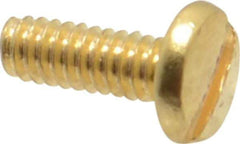 Value Collection - #2-56 UNC, 1/4" Length Under Head Slotted Drive Machine Screw - Binding Head, Brass, Uncoated, Without Washer - Americas Industrial Supply