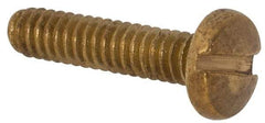 Made in USA - #2-56 UNC, 3/8" Length Under Head Slotted Drive Machine Screw - Binding Head, Brass, Uncoated, Without Washer - Americas Industrial Supply