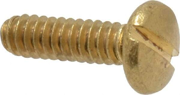 Value Collection - #4-40 UNC, 3/8" Length Under Head Slotted Drive Machine Screw - Binding Head, Brass, Uncoated, Without Washer - Americas Industrial Supply
