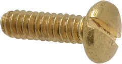 Value Collection - #4-40 UNC, 3/8" Length Under Head Slotted Drive Machine Screw - Binding Head, Brass, Uncoated, Without Washer - Americas Industrial Supply