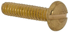 Made in USA - #4-40 UNC, 1/2" Length Under Head Slotted Drive Machine Screw - Binding Head, Brass, Uncoated, Without Washer - Americas Industrial Supply