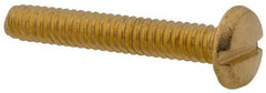 Made in USA - #4-40 UNC, 3/4" Length Under Head Slotted Drive Machine Screw - Binding Head, Brass, Uncoated, Without Washer - Americas Industrial Supply