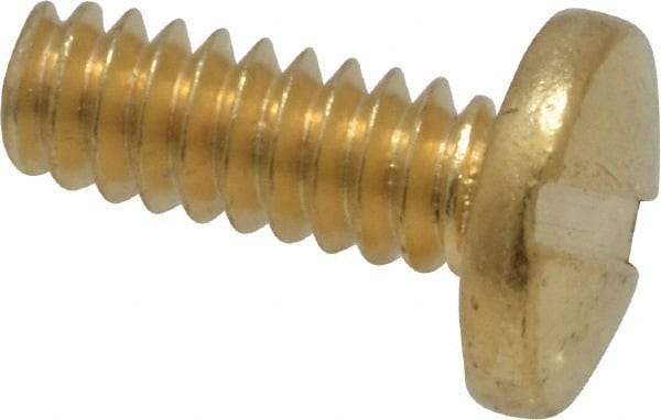 Value Collection - #6-32 UNC, 3/8" Length Under Head Slotted Drive Machine Screw - Binding Head, Brass, Uncoated, Without Washer - Americas Industrial Supply