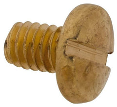 Made in USA - #8-32 UNC, 1/4" Length Under Head Slotted Drive Machine Screw - Binding Head, Brass, Uncoated, Without Washer - Americas Industrial Supply