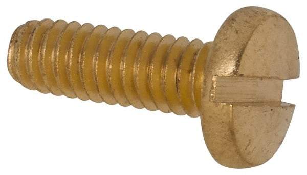 Value Collection - #8-32 UNC, 1/2" Length Under Head Slotted Drive Machine Screw - Binding Head, Brass, Uncoated, Without Washer - Americas Industrial Supply