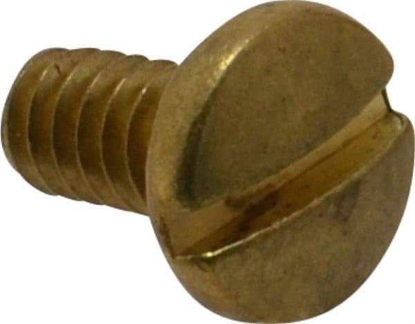 Value Collection - #10-24 UNC, 3/8" Length Under Head Slotted Drive Machine Screw - Binding Head, Brass, Uncoated, Without Washer - Americas Industrial Supply
