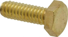 Value Collection - 1/4-20 UNC, 3/4" Length Under Head Hex Head Cap Screw - Brass, 7/16" Hex - Americas Industrial Supply