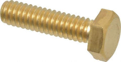 Value Collection - 5/16-18 UNC 1-3/4" Length Under Head Hex Head Cap Screw - Fully Threaded, Grade 8 Brass, Uncoated, 5/16" Hex - Americas Industrial Supply