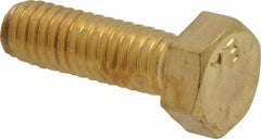 Value Collection - 5/16-18 UNC, 1" Length Under Head Hex Head Cap Screw - Brass, 1/2" Hex - Americas Industrial Supply