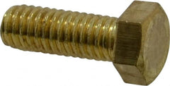 Value Collection - 3/8-16 UNC, 1" Length Under Head Hex Head Cap Screw - Brass, 9/16" Hex - Americas Industrial Supply