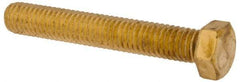 Value Collection - 3/8-16 UNC, 2-1/2" Length Under Head Hex Head Cap Screw - Brass, 9/16" Hex - Americas Industrial Supply