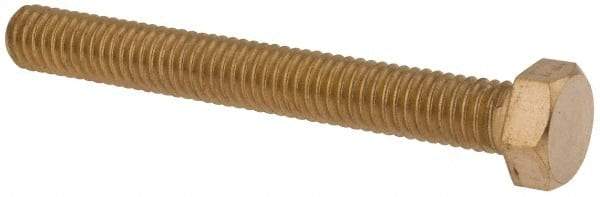 Value Collection - 3/8-16 UNC, 3" Length Under Head Hex Head Cap Screw - Brass, 9/16" Hex - Americas Industrial Supply