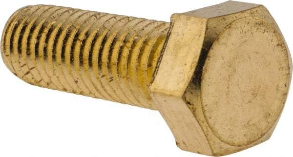 Value Collection - 1/2-13 UNC, 1-1/2" Length Under Head Hex Head Cap Screw - Brass, 3/4" Hex - Americas Industrial Supply