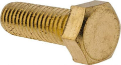 Value Collection - 1/2-13 UNC, 1-1/2" Length Under Head Hex Head Cap Screw - Brass, 3/4" Hex - Americas Industrial Supply