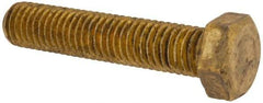 Value Collection - 1/2-13 UNC, 2-1/2" Length Under Head Hex Head Cap Screw - Brass, 3/4" Hex - Americas Industrial Supply
