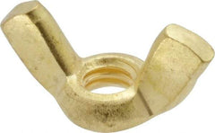 Value Collection - 1/4-20 UNC, Brass Standard Wing Nut - 1.1" Wing Span, 0.57" Wing Span - Americas Industrial Supply