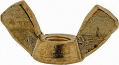 Value Collection - #10-32 UNF, Brass Standard Wing Nut - 0.91" Wing Span, 0.47" Wing Span - Americas Industrial Supply