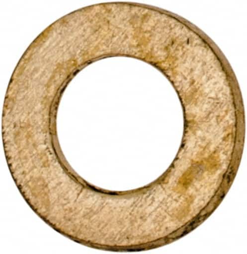 Value Collection - #2 Screw, Brass Standard Flat Washer - 0.099" ID x 3/16" OD, 0.02" Thick, Plain Finish - Americas Industrial Supply