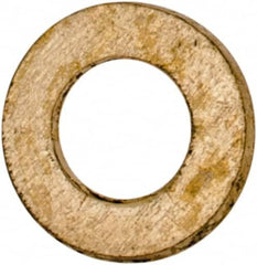 Value Collection - #2 Screw, Brass Standard Flat Washer - 0.099" ID x 3/16" OD, 0.02" Thick, Plain Finish - Americas Industrial Supply