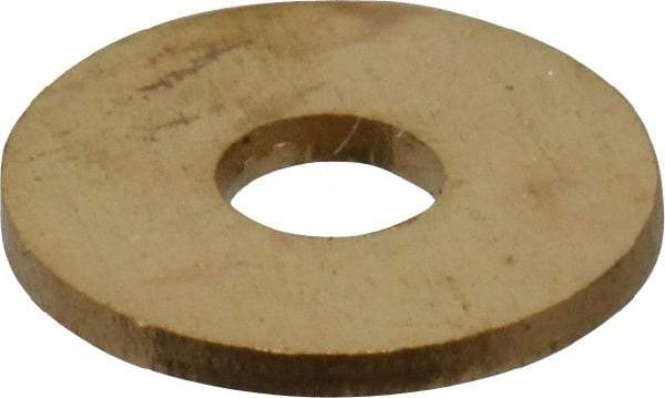 Value Collection - #4 Screw, Brass Standard Flat Washer - 0.12" ID x 1/4" OD, 0.025" Thick, Plain Finish - Americas Industrial Supply