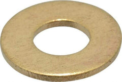 Value Collection - #8 Screw, Brass Standard Flat Washer - 0.172" ID x 3/8" OD, 0.032" Thick, Plain Finish - Americas Industrial Supply