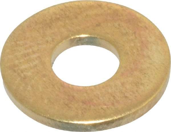 Value Collection - #8 Screw, Brass Standard Flat Washer - 0.172" ID x 7/16" OD, 0.036" Thick, Plain Finish - Americas Industrial Supply