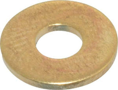 Value Collection - #8 Screw, Brass Standard Flat Washer - 0.172" ID x 7/16" OD, 0.036" Thick, Plain Finish - Americas Industrial Supply