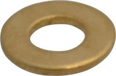 Value Collection - #10 Screw, Brass Standard Flat Washer - 0.2" ID x 7/16" OD, 0.036" Thick, Plain Finish - Americas Industrial Supply