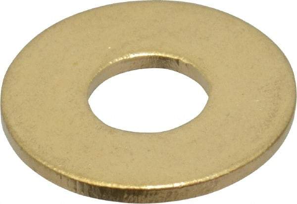 Value Collection - #10 Screw, Brass Standard Flat Washer - 0.2" ID x 1/2" OD, 0.04" Thick, Plain Finish - Americas Industrial Supply