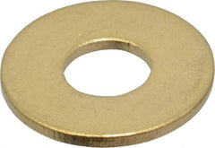 Value Collection - #10 Screw, Brass Standard Flat Washer - 0.2" ID x 1/2" OD, 0.04" Thick, Plain Finish - Americas Industrial Supply