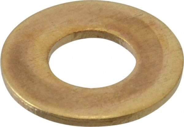 Value Collection - #14 Screw, Brass Standard Flat Washer - 0.26" ID x 9/16" OD, 0.04" Thick, Plain Finish - Americas Industrial Supply