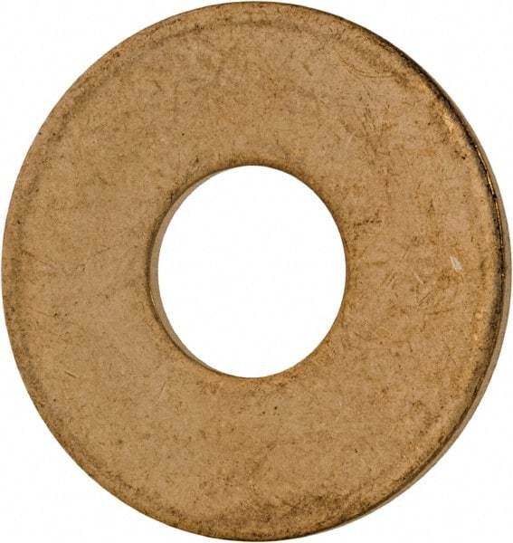 Value Collection - #14 Screw, Brass Standard Flat Washer - 0.26" ID x 11/16" OD, 0.051" Thick, Plain Finish - Americas Industrial Supply
