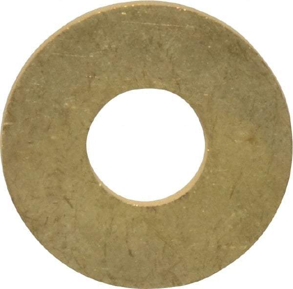 Value Collection - #24 Screw, Brass Standard Flat Washer - 0.386" ID x 1" OD, 0.074" Thick, Plain Finish - Americas Industrial Supply