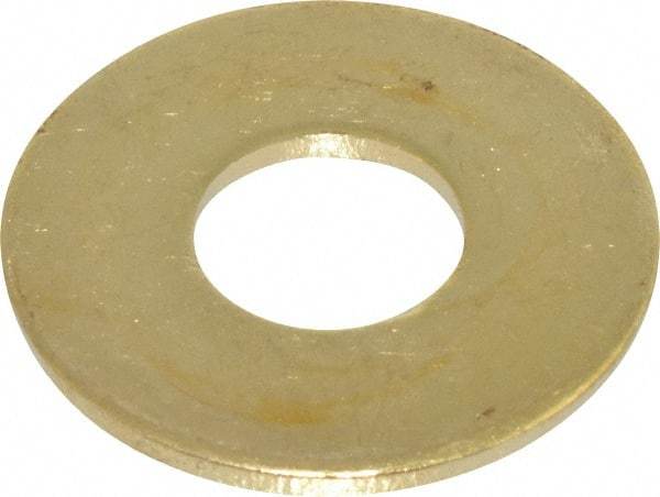 Value Collection - 1/2" Screw, Brass Standard Flat Washer - 0.562" ID x 1-3/8" OD, 0.091" Thick, Plain Finish - Americas Industrial Supply