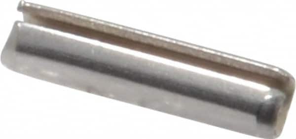 Made in USA - 3/32" Diam x 3/8" Long Slotted Spring Pin - Grade 420 Stainless Steel, Bright Finish - Americas Industrial Supply